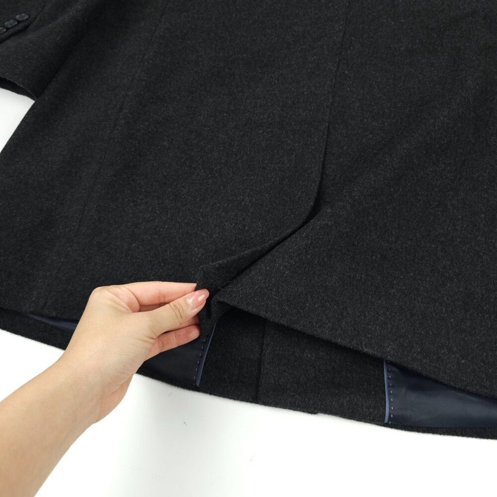 NEW Saks Fifth Avenue Wool Cashmere long Car Coat Old Money Quiet Luxury Preppy - Picture 11 of 14
